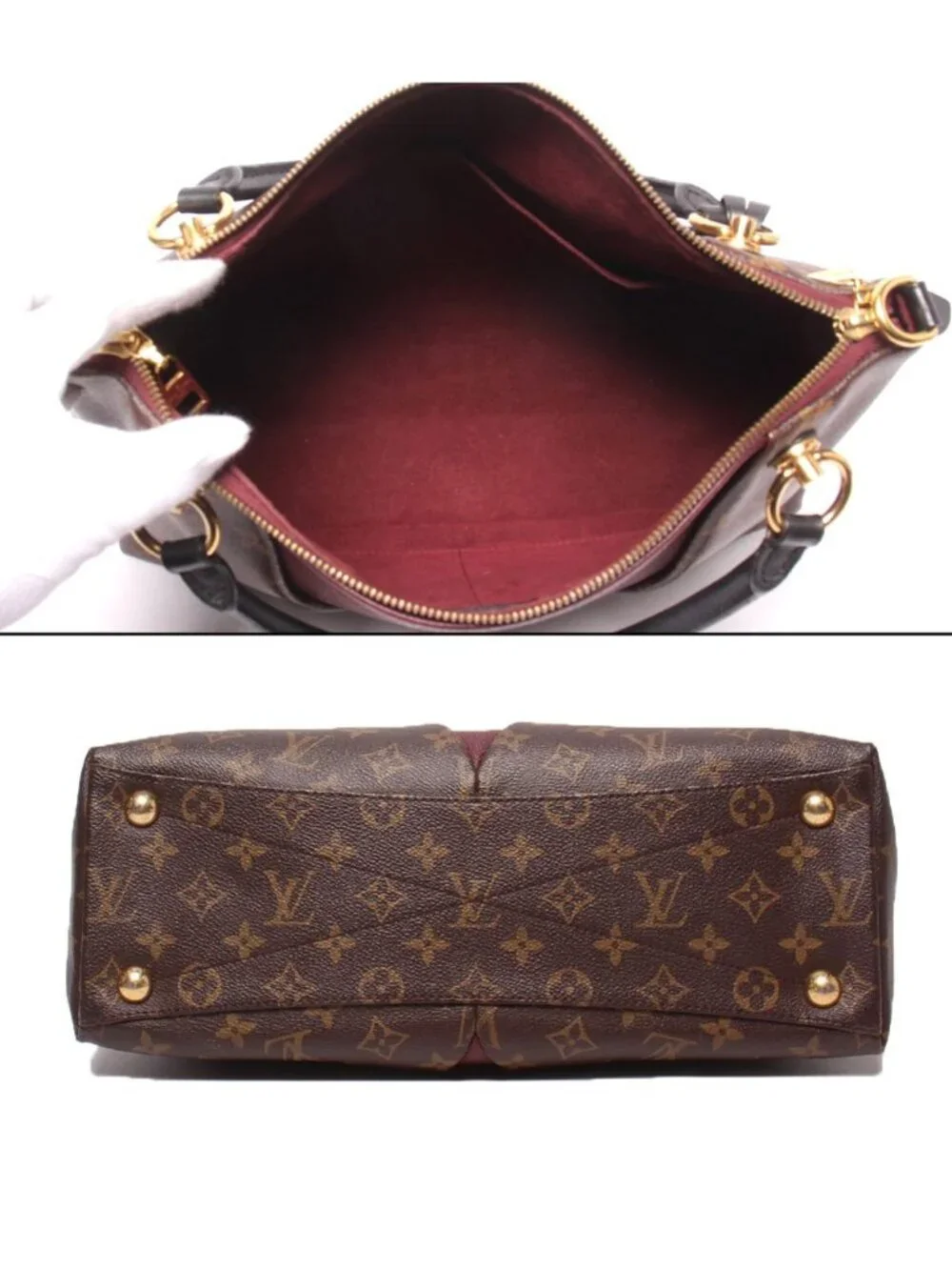 Louis Vuitton 2-Way Shoulder Bag Crossbody Tote MM Monogram